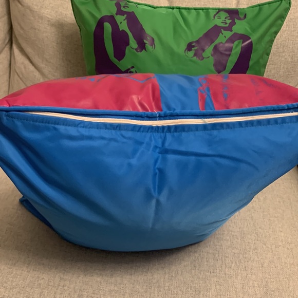 Coach Pillow Cases. Set of two. 17 x 17 inches. Pink/Blue and Purple/Green - Picture 6 of 16